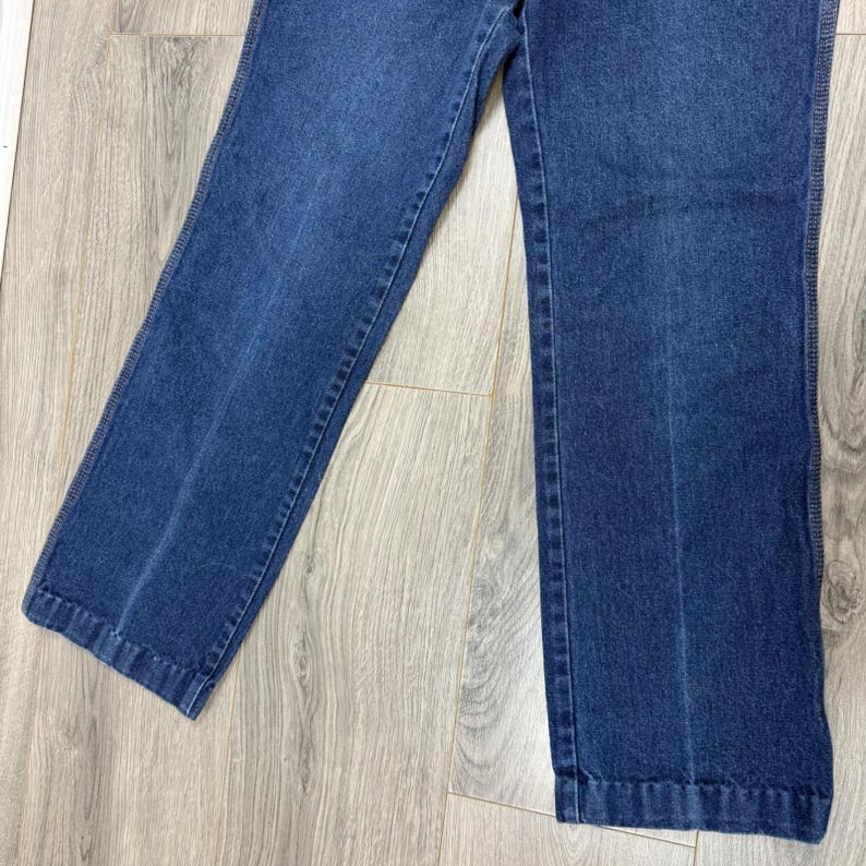 Vintage Wrangler Men's Straight Leg Jeans 29.5x28 Dark Wash USA Made Western image 5