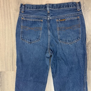 Vintage Wrangler Mens Slim Fit High Rise Blue Denim Jeans 31x31 USA Made 84416 image 7