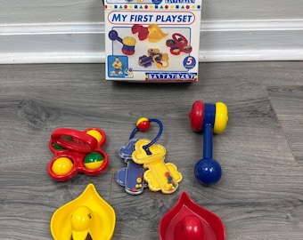 Vintage 1994 Battat Baby My First Playset • 5pc Rattle Toy Set • Lightly Used