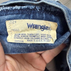 Vintage Wrangler USA Western High Rise Straight Leg Jeans 30x26 Blue Denim image 3