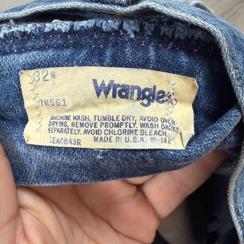 Vintage Wrangler USA Western High Rise Straight Leg Jeans 30x26 Blue Denim image 3