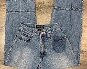 Dżinsy Southpole Baggy z szerokimi nogawkami, rozmiar dziecięcy 10, jasnoniebieski, Y2K, model Skater Blue Denim