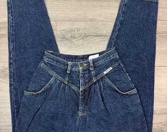 Vintage Cherokee High Waist Western Passe Plissee Blaue Denim Jeans USA Made Sz 10