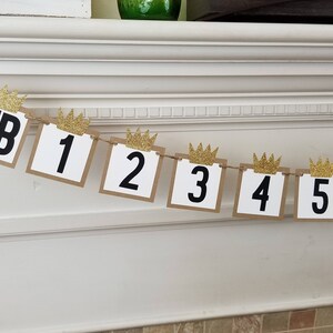 Wild One Photo Banner – Kraft 1st Birthday, Gold Crowns