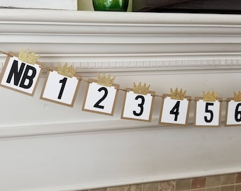 Wild One Photo Banner – Kraft 1st Birthday, Gold Crowns