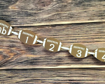 Football First Birthday Photo Banner - Milestone Picture Garland