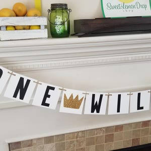 Wild One Banner Birthday ONE WILD YEAR Wild One Decorations Crowns Boy Birthday Where the Wild Things Are Boy Banner image 2