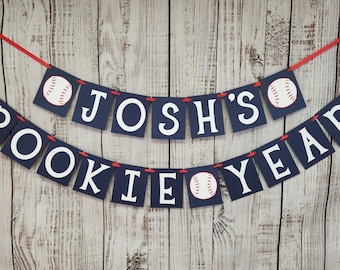 Rookie Year Banner - Baseball Birthday Decorations - Baseball Decorations - Boy Birthday - Boy First Birthday Decor