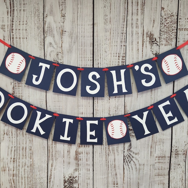 Rookie Year Banner - Baseball Birthday Decorations - Baseball Decorations - Boy Birthday - Boy First Birthday Decor