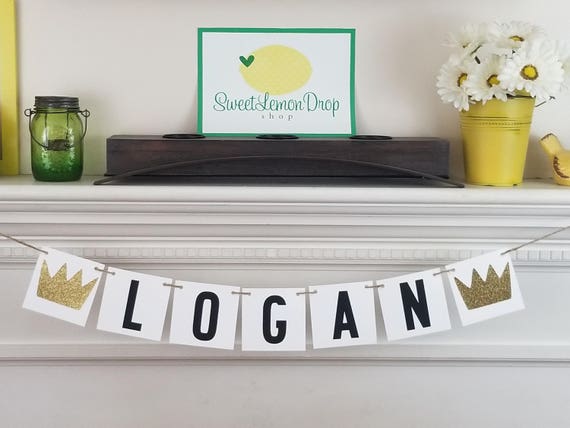 Wild One Name Banner First Birthday Decor Decorations Crowns