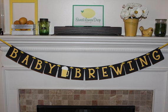 Baby Shower Decorations Baby Brewing Banner Decor Beer Mug