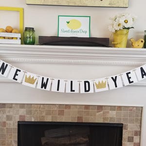 Wild One Banner Birthday ONE WILD YEAR Wild One Decorations Crowns Boy Birthday Where the Wild Things Are Boy Banner image 1