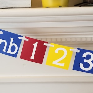12 month photo banner - primary colors - first 1st birthday banner - Red, Blue, Yellow - Happy Birthday - decorations decor - twelve
