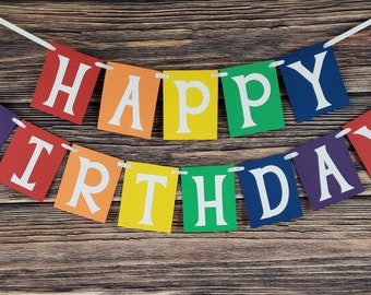 Rainbow Birthday Banner - Colorful Party Decorations
