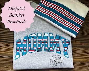 Keepsake Baby Hospital Blanket Keepsake Sweatshirt replica, Gift For Mom, Newborn Keepsake Crewneck, Fabric is provided.