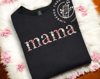 Sudadera bordada con flores para mamá - Regalo personalizado para mamá
