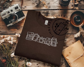 Vintage Camera Embroidered Crewneck: Photographer Gift