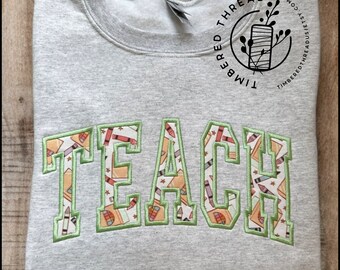 Embroidered Teacher Sweatshirt: Cozy Back to School Crewneck