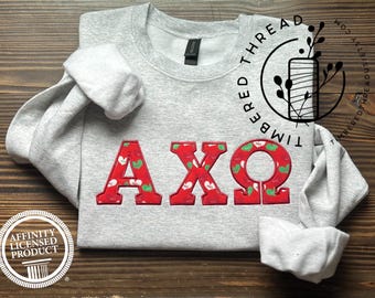 Alpha Chi Omega Embroidered Crewneck Sweatshirt | Sorority Gift