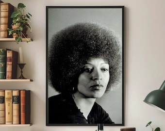 Affiche Angela Davis, militante politique féministe marxiste américaine, art mural, décoration de bureau, chambre à coucher