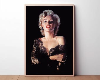 Marilyn Monroe-affisch: Vintage svartvit modefotografi