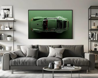 Vintage poster Porsche 911 auto: zwart-wit fotografie muurkunst