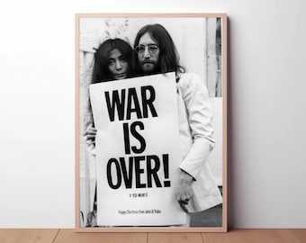 John Lennon Yoko Ono Art is Over Poster Collage Print Signed by Mr