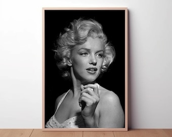 Marilyn Monroe-affisch: Vintage svartvit modefotografi