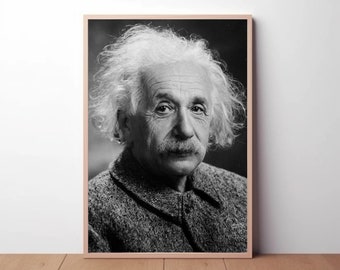 Albert Einstein Portrait: Vintage Black and White Photography Art Print