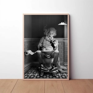 Albert Einstein-affisch: Vintage svartvitt fototryck