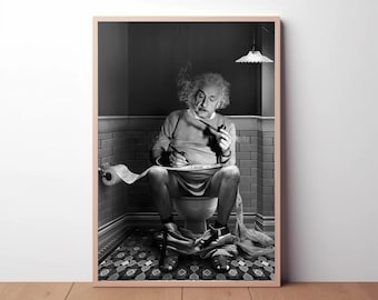 Albert Einstein Poster: Vintage Black and White Photo Print