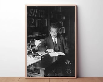Albert Einstein Poster: Vintage Black and White Photography Print