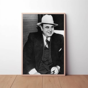 Al Capone American gangster Scarface Poster Print Prohibition Ära Vintage Fotografie Wand Retro Kunst Home Office Decor