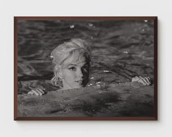 Marilyn Monroe-affisch: Svartvit vintagemodefotografi