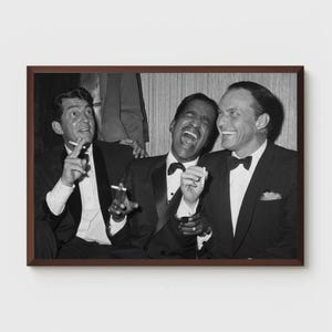 The Rat Pack Poster Print, Dean Martin, Sammy Davis, Frank Sinatra Black and White Wall Art, Vintage Photography Photo, Home Décor