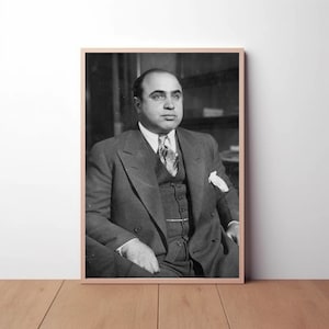Al Capone American gangster Scarface Poster Print Prohibition Ära Vintage Fotografie Wand Retro Kunst Home Office Decor