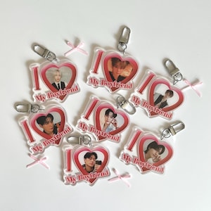 Ateez acryl hart biais sleutelhanger accessoire schattig