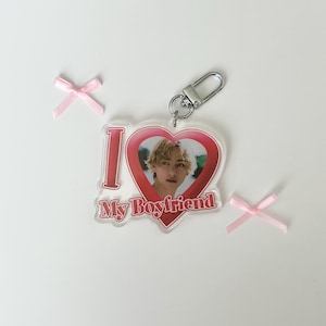 V B.T.S Acrylic Heart Keychain Cute