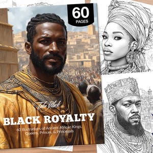 African Kings and Queens Coloring Pages - 60 Printable Illustrations Celebrating Black History & Culture