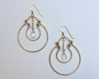 Moonstone raindrop earrings