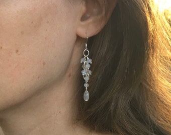 Moonstone cascade earrings