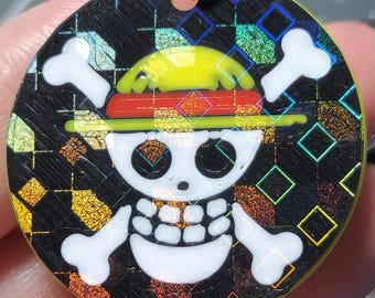 Hologram Straw Hat One Piece Earring 3D Printed Anime Accessories