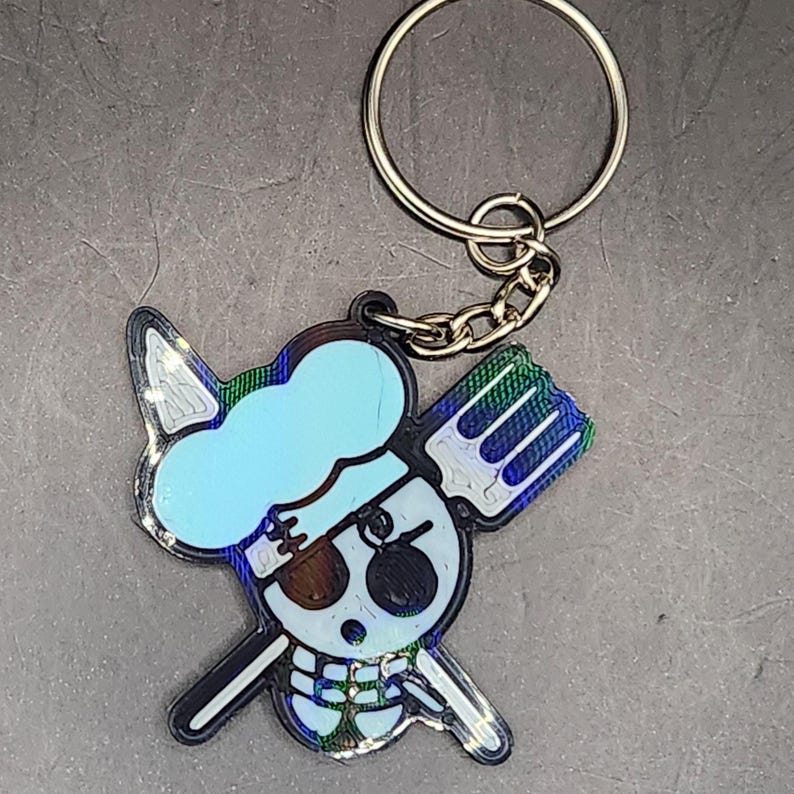 Sanji The Cook Straw Hat Pirates Hologram Keychain 3D Printed Jolly sanji-the-cook-straw-hat-pirates-hologram-keychain-3d-printed-jolly
