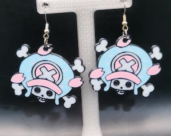 Tony Tony Chopper Jolly Roger Anime Skull Earrings | 3D Printed Accessory