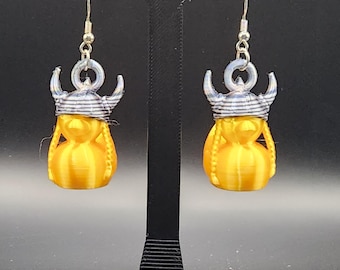 Adorable Viking Ducky Earrings | 3d Printed | Hypoallergenic hooks