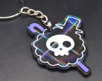 Hologram Brook Humming Swordsman Soul King Jolly Roger Keychain 3D Printed Accessory