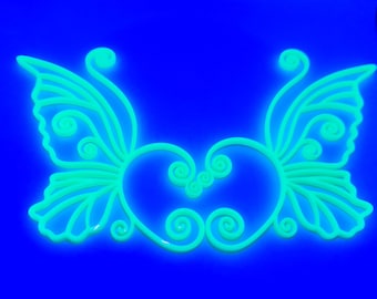 Kein Piercing Fee grün im Dunkeln leuchten Schmetterling Ohrmanschetten Kein Piercing 3d Gedruckt