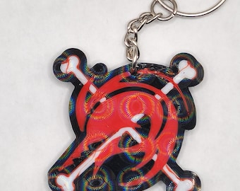 Arlong Pirates Jolly Roger One Piece Skull and Bones Keychain Bag Charm 3D Printed Anime Accessory