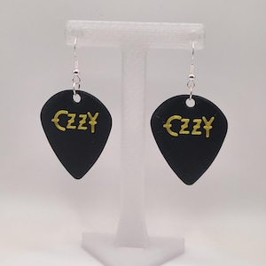 Ozzy Osbourne Guitar Pick Hologram Earrings
