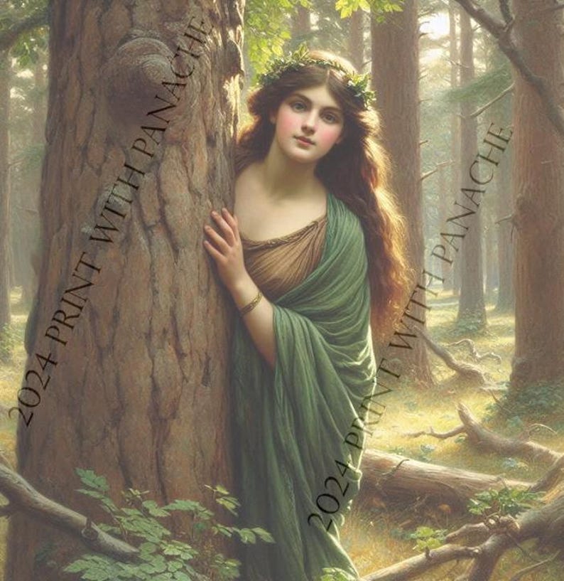 Dryad Printable Poster Forest Spirit, Wood Nymph, Greek Mythology ...